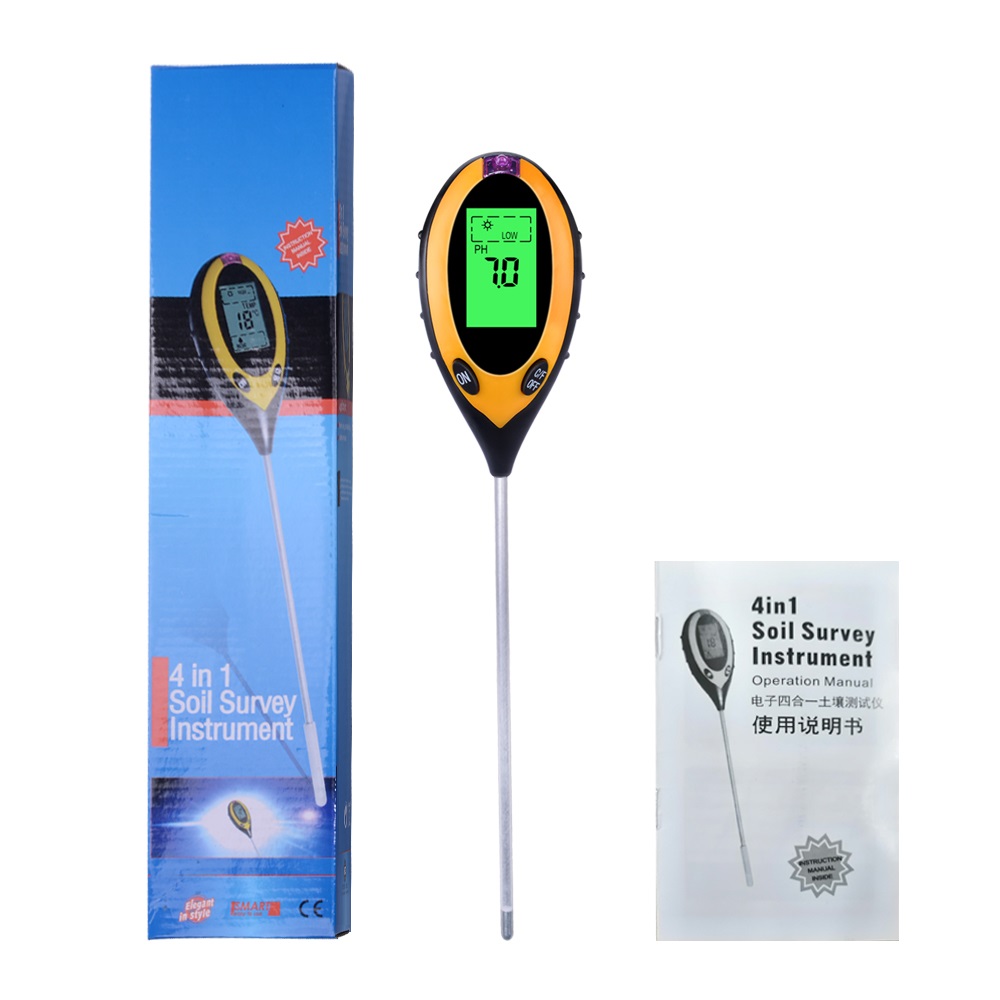Medidor de pH/Humedad/Luz Solar/Temperatura para Suelo YIERYI G151